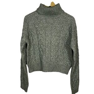 NWT Forever‎ 21 Cable Knit Turtleneck Sweater Sea Green XL